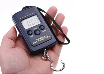 

DHL 100pcs LED 40kg /10g Kitchen Weight Hanging Scales Portable 40kg/10g Electronic Hanging Fishing Digital Pocket Hook Tool