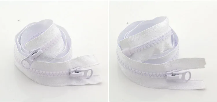 Meetee 2pcs 60-500cm 8# Double/Single Sliders Resin Zipper Open-End Auto Lock Zip DIY Down Jacket Tent Sewing Costume Accessory