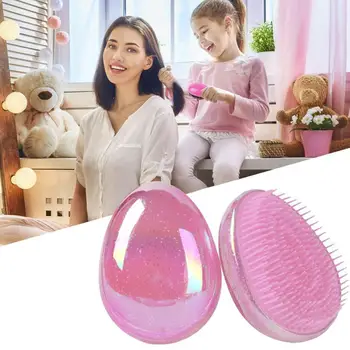 

Mini Magic Massage Comb Hair Brush Anti-static Smoothing Salon Hair Styling Tool Egg Round Shape Professional Hair Care Brush