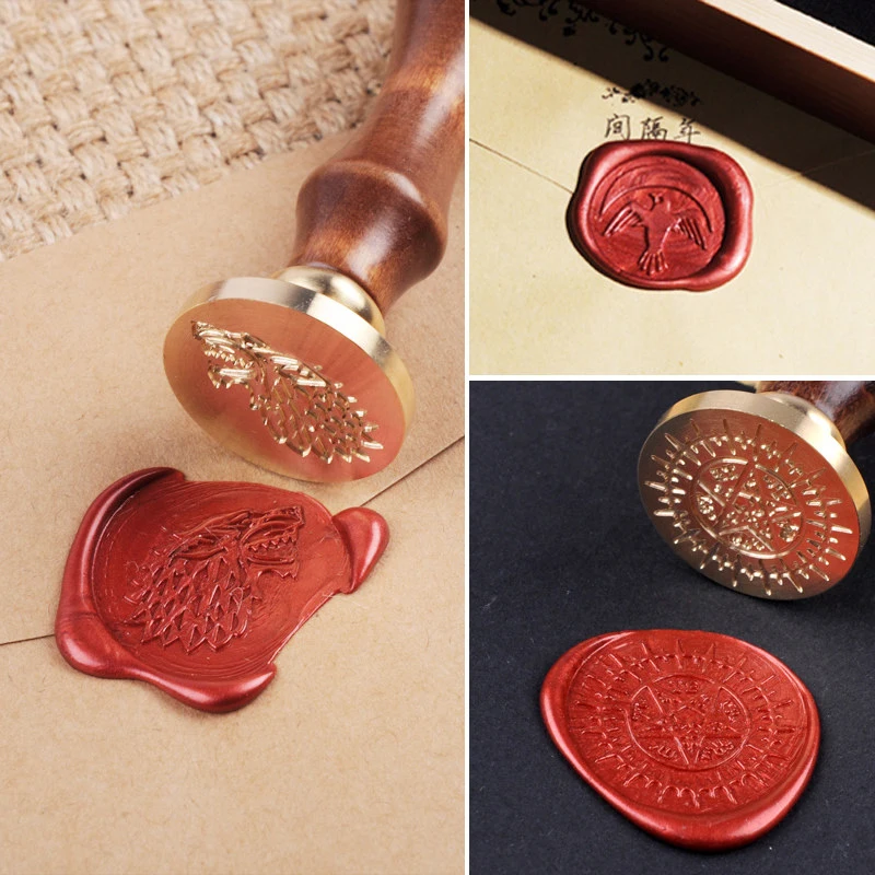 Sealing Stamp Letters Brown Customize Vintage Envelope Candle Seal Fire Candle Seal European Alphabet A-Z 1 Set Logo Decor