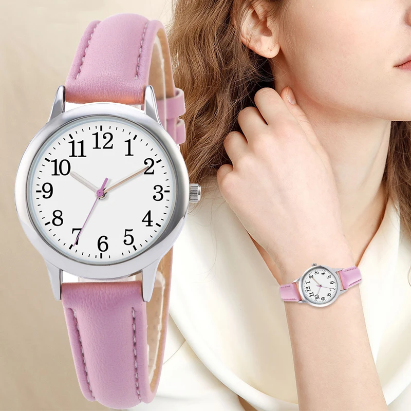 Японский механизм женские кварцевые часы с арабскими цифрами Легко читаемые