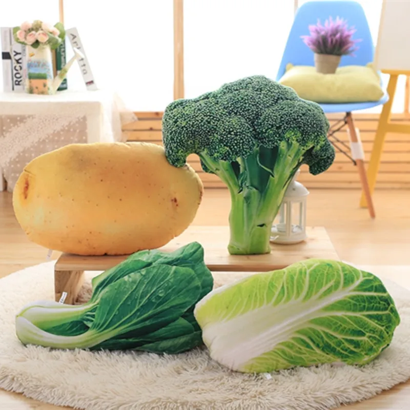 

Creative Simulated Vegetables Pillow Broccoli Potato Chinese Cabbage Carrot Green Vegetables Home Cushion