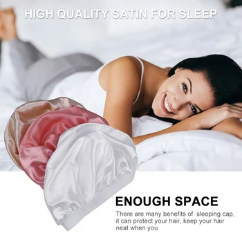 

3pcs Satin Sleeping Cap Delicate Practical Useful Sleeping Hat for Trip Home Travel