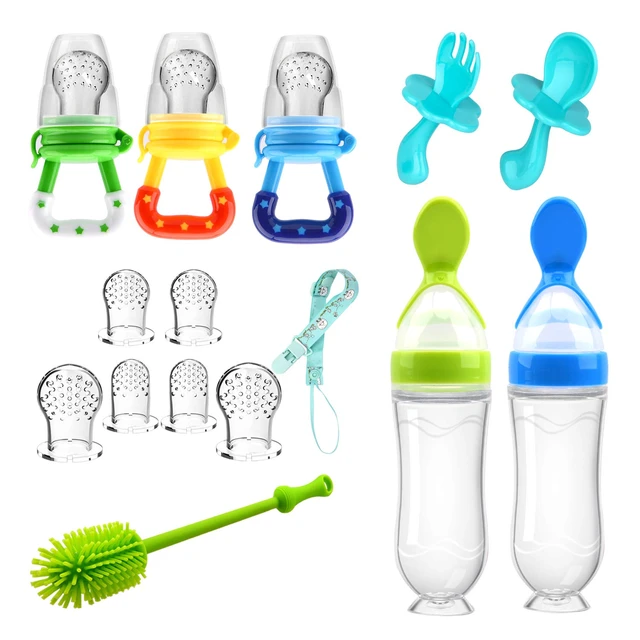 Baby Spoons Silicone Baby Led Weaning Feeding Spoon Set with Baby Fruit  Feeder Pacifier Fresh Food