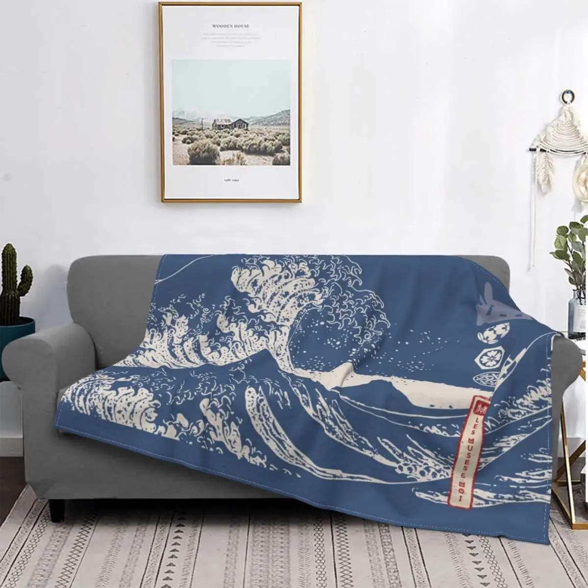 

The Great Wave Of Kanagawa Blankets Flannel Autumn/Winter Sea Storm Super Warm Throw Blankets for Home Office Bedspreads