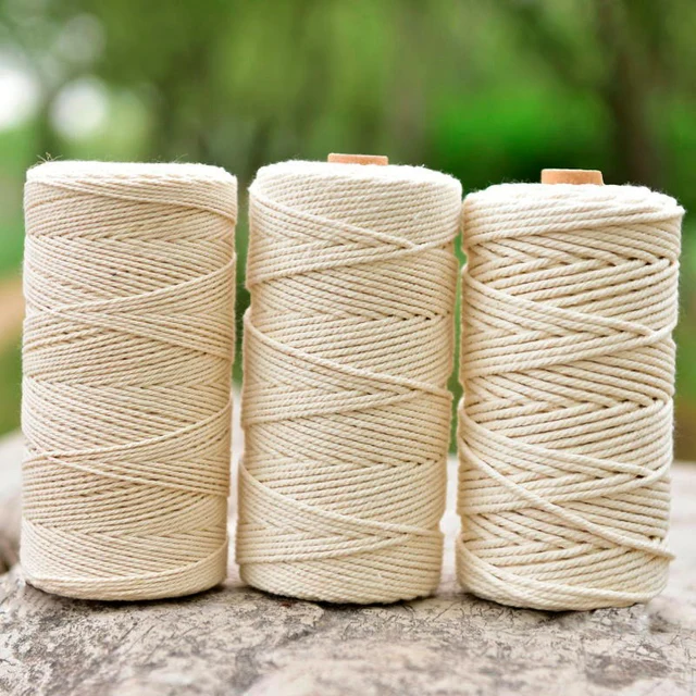 140pcs/set Macrame Cord Set 100mm Natural Macrame Cord Rope 3mm with 100pcs  Wood Beans for DIY Craft Plant Hangers Knitting - AliExpress