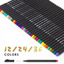12/24/36/48/60/80 Цветовая 0,4 мм punta fina арте marcador модное Новогоднее пуховое тонко пишущие с меховым liso boceto модное Новогоднее пуховое арте suministros para animación