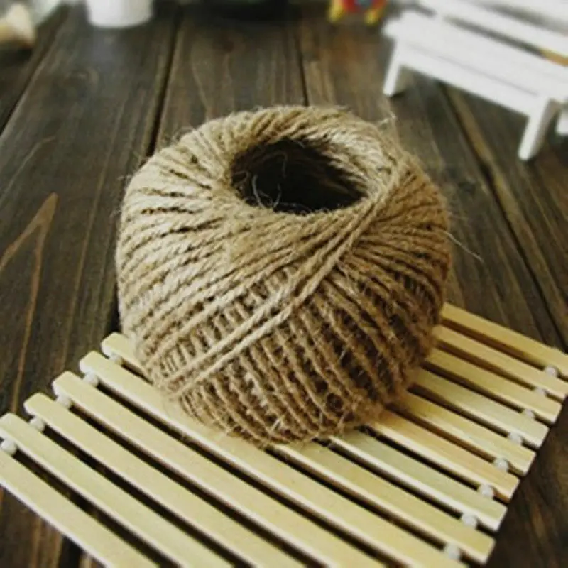 

30M 2 Ply Natural Brown Jute Hessian Burlap Twine Sisal Rustic String Cord