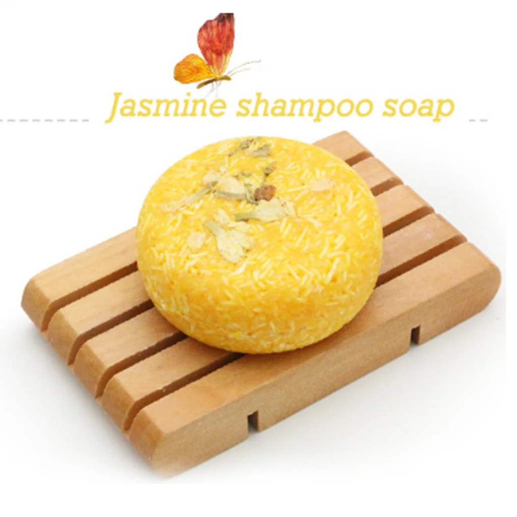 2x 100% Organic Jasmine Solid Shampoo Soap Bar Eco-Friendly Hair Shine