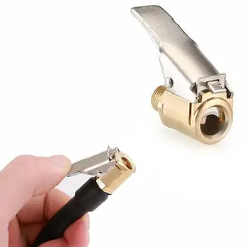 

General 8mm Bore Hose Car Truck Tyre Tire Inflator Valve Air Pump Clip Nozzle Metal Adapter Connector Car Inflatable Connector