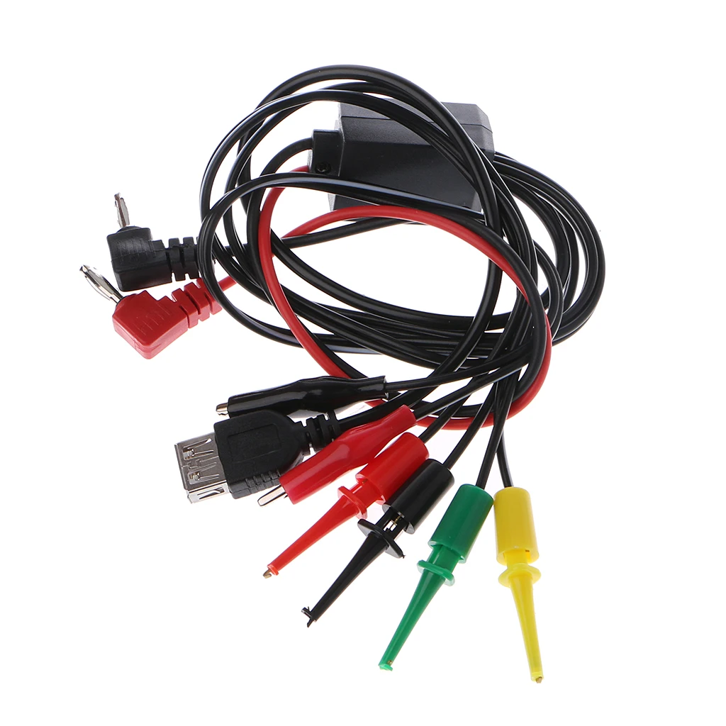 

63cm Power Supply Test Lead Cable Kit 2 Alligator Clip 2 Banana Plug 4 Hook Clip Drop Ship Support