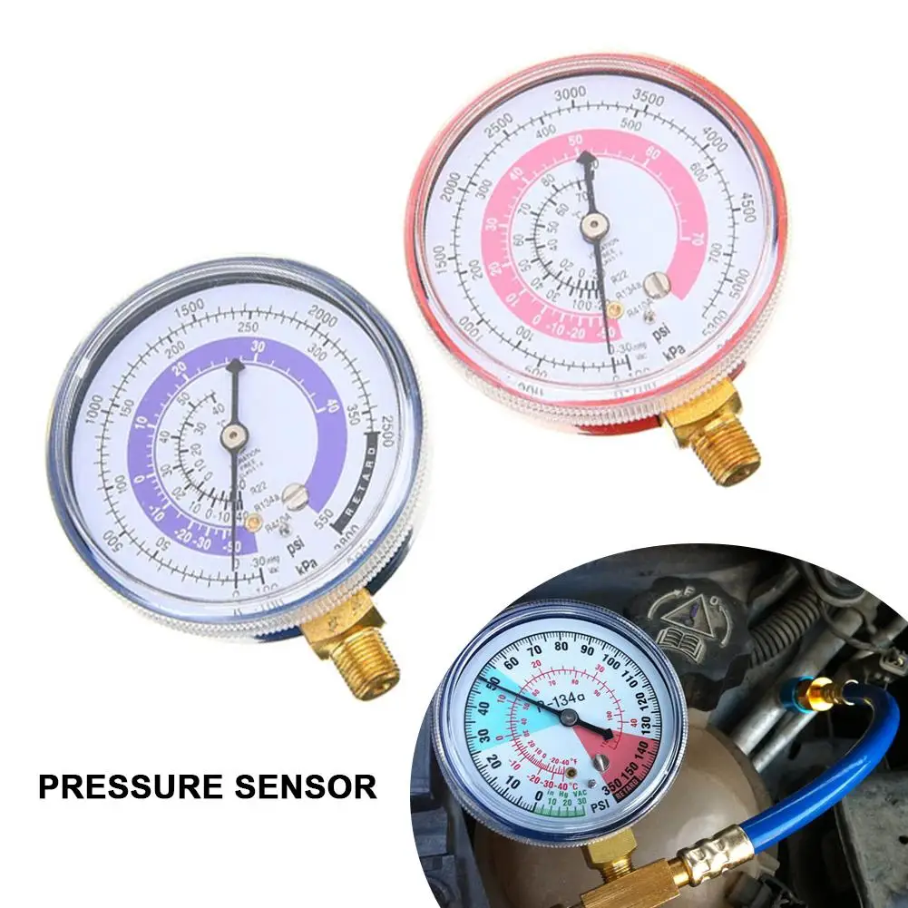 

2PCS 1/8 NPT High Pressure Gauge For R410A R134A R22 Snow Table Refrigeration Refrigerant Gauge Low Pressure Gauge Refrigerant