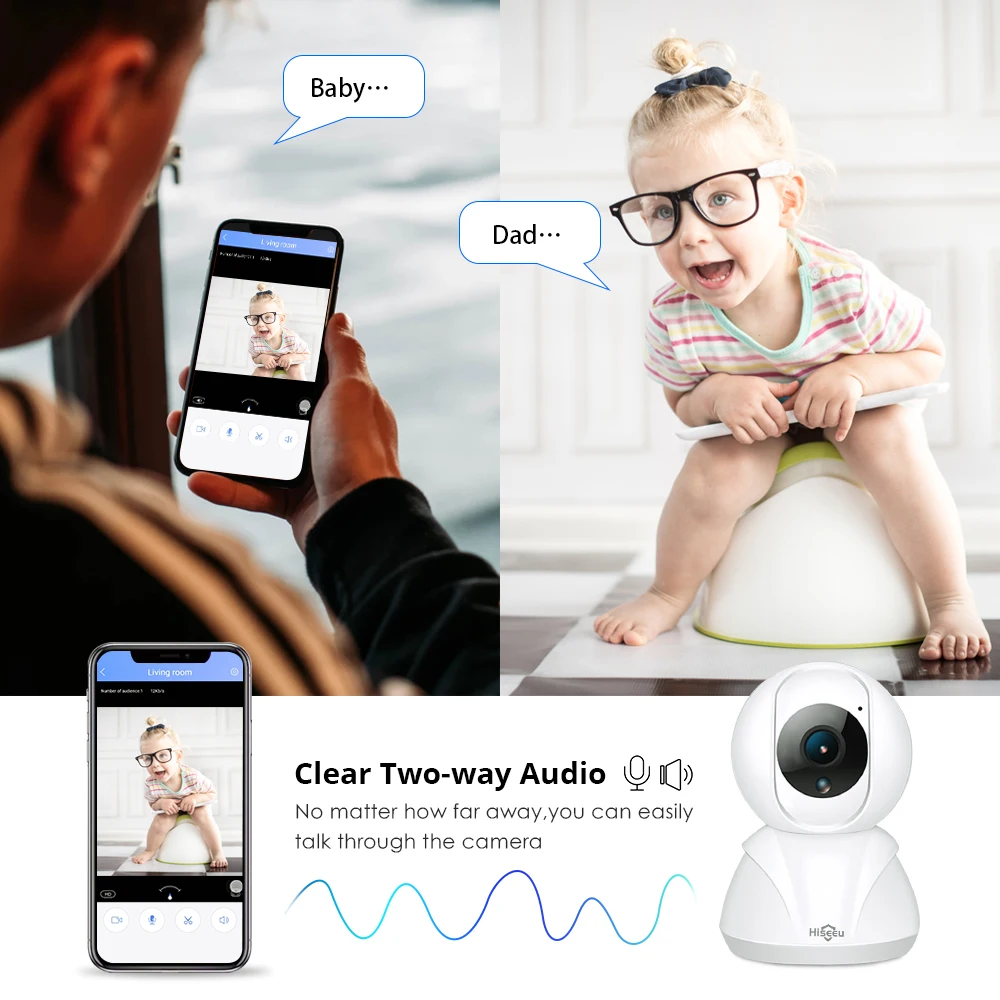 Умная камера Hiseeu FH3C 1080P Wi Fi угол обзора 360 градусов ночное видение радионяня