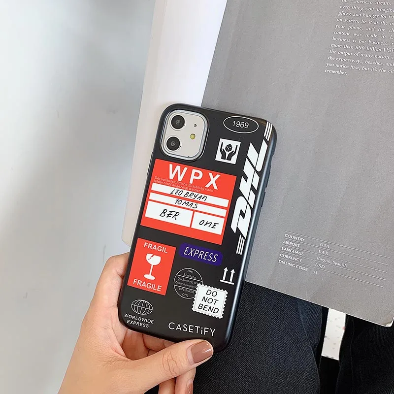Чехол для iphone 11 11Pro Max, индивидуальная этикетка, штрих-код, DHL, прозрачный мягкий чехол для iphone X, XR, XS, MAX, 7, 8 Plus, задняя крышка