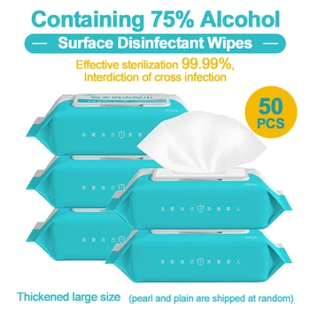 

99.9% Household Sterilization Alcohol Wipes Bactericidal Antibacterial Clean Protective Wet Wipes Table Disinfection Wipes