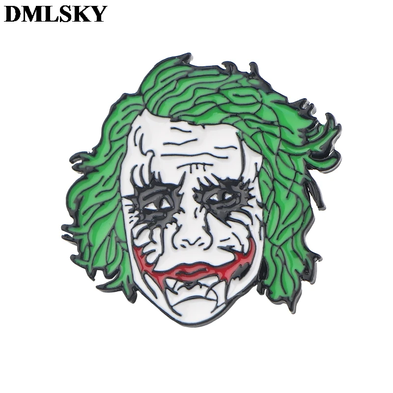 DMLSKY Joker мультфильм Металлические Булавки эмалированные Броши для женщин и мужчин Нагрудный значок для рюкзака джинсовая брошь воротник ювелирные изделия M4113 - Окраска металла: 1