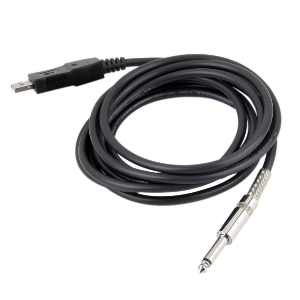 

TSAI 1pc 3M Guitar Audio Cable Bass 1/4'' USB TO 6.3mm Jack Link Connection Instrument Cable high quality for guitarra player