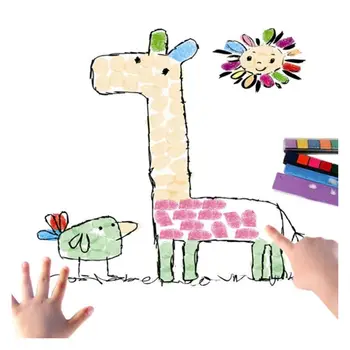 

8PCS/set Finger Painting Card 6 Colors Ink Pad Stamp Cartoon Animals DIY Craft Learning Education Drawing Toys For Children Kid