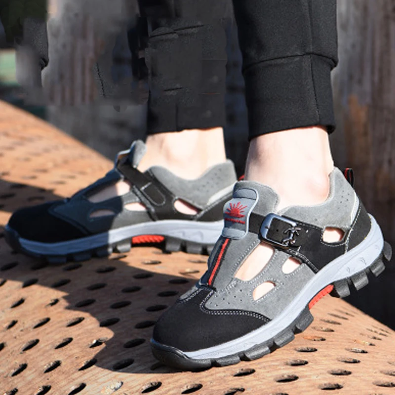 2019 Summer Breathable Deodorant Safety Shoes Casual Non-slip Men's Work Boots Wear Labor Insurance Sandals