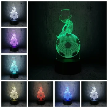 

Creative Sporting Style 3D USB LED Lamp Take Hat Children sit Exercise Football Soccer Thinking Art House Decor Bulb Light led