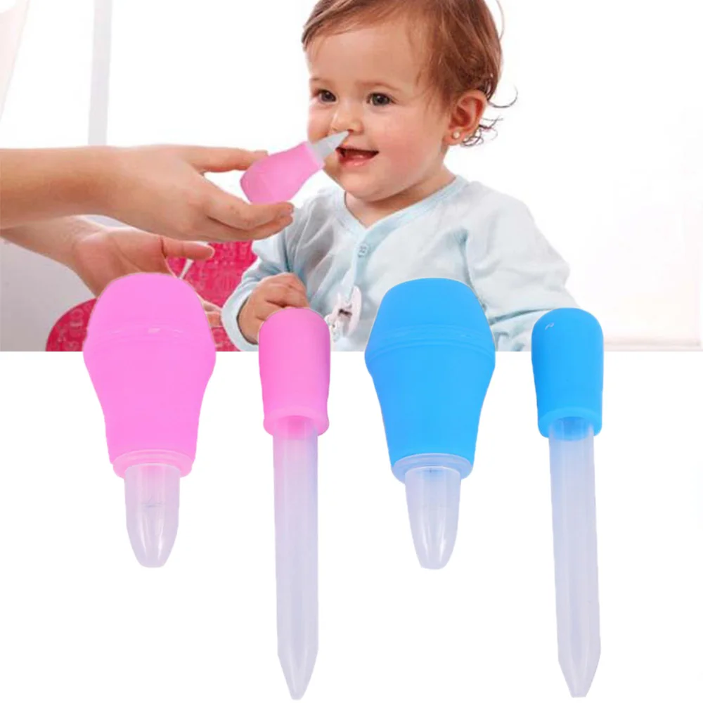 Baby Infant Soft Silicone Nasal Aspirator Vacuum Sucker Nose Mucus Snot Cleaner 