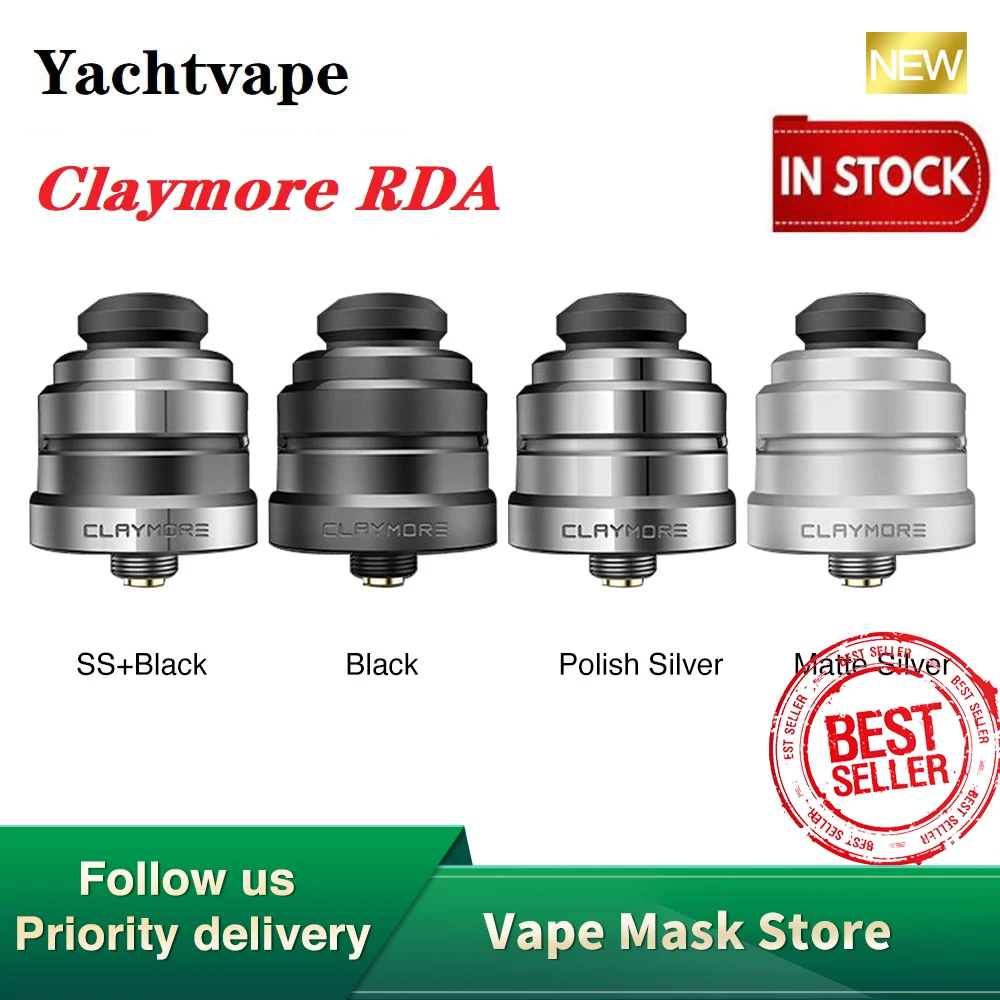 Оригинальный атомайзер Yachtvape Claymore RDA с двойным регулируемым верхним потоком