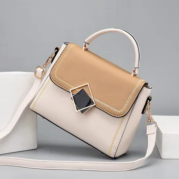 

New Trendy Fashion Small Square Bag Elegant Brand Design Crossbody Bag Female Wild Solid Color High Quality Pu Shoulder Bag