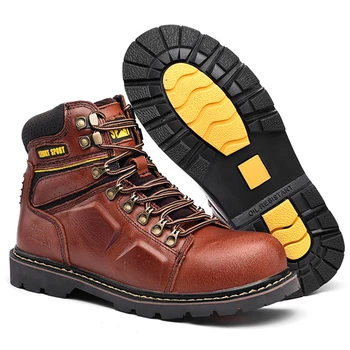 

Top Quality Genuine Leather Men Shoes Winter Waterproof Ankle Boot Riding Boots Men Full Grain Cow Leather Outdoor Working Boots