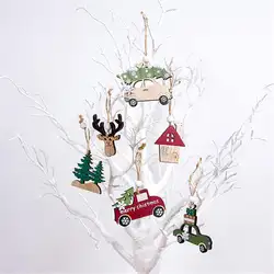 3 шт. новый высококачественный Рождественский деревянный подвесной кулон креативная Автомобильная елка Рождественская елка подвеска для