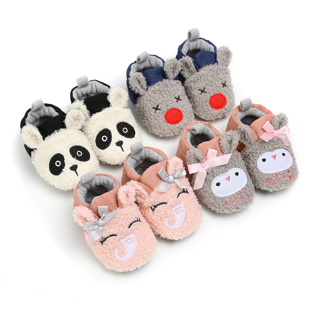 Детские тапочки для мальчиков и девочек; домашняя обувь с рисунком панды для девочек; зимние домашние тапочки для мальчиков; теплые бархатные детские ботинки