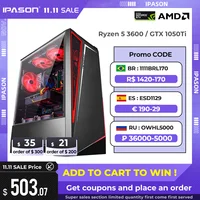 IPASON S5 Gaming Computer Ryzen 5 2600/3600 8G/16G 240G 1050TI/1650/1660S Desktop Assembly Machine Complete PC For Gta5/PUBG/LOL 1