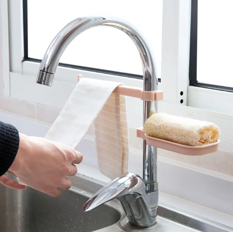 2x Küchenschwammhalter Selbstklebend Sink Rack Kunststoff Geschirrtuch 2x Küchenschwammhalter Selbstklebend Sink Rack Kunststoff Geschirrtuch