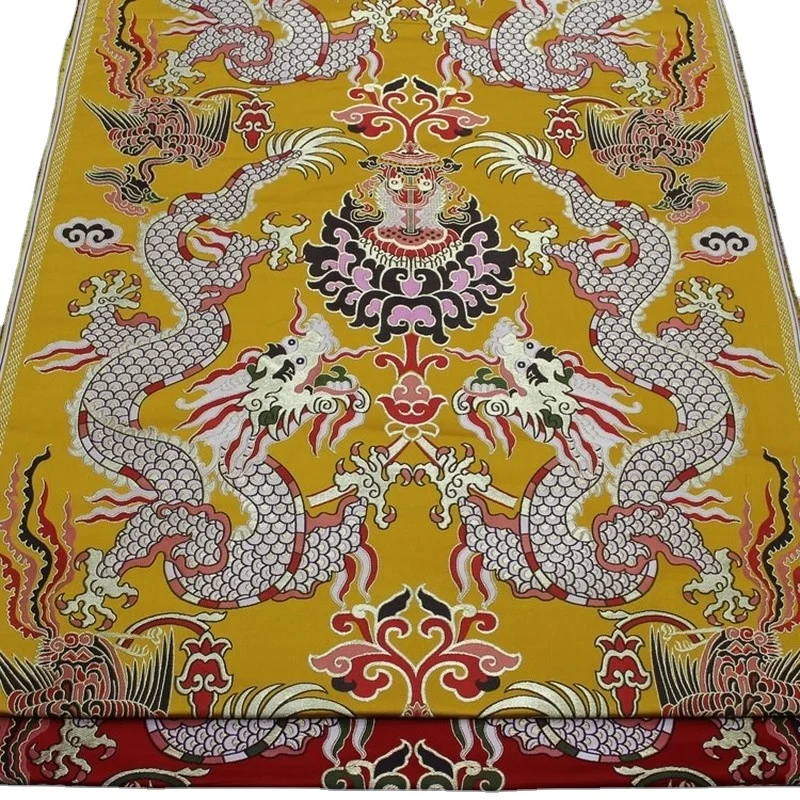 Широкий 28 &quotКитайский Yunjin дракон халат horsewearбыл платье Qipao Материал отделкой