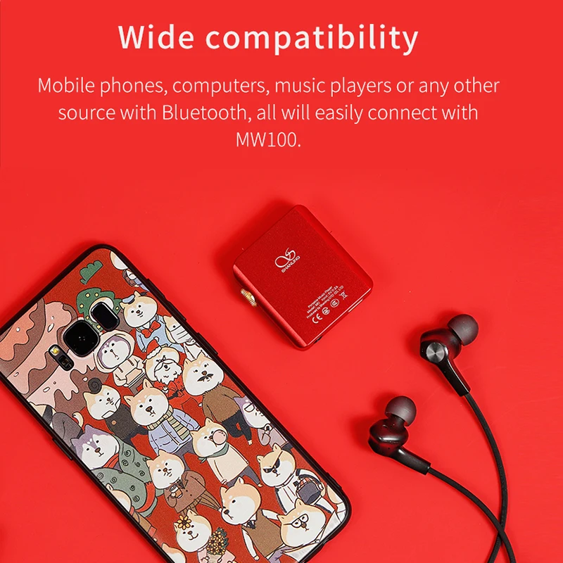 SHANLING MW100 Graphene Dynamic Driver Bluetooth Wireless In-ear Earphone Sport Earbuds Liquid Silicon Neckband Apt-X