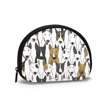 

NOISYDESIGNS Bull Terrier Prints Women Coin Purse Small Wallets Female Key Card Holder Cute Puppies Clutch Money Bag Mini Purse