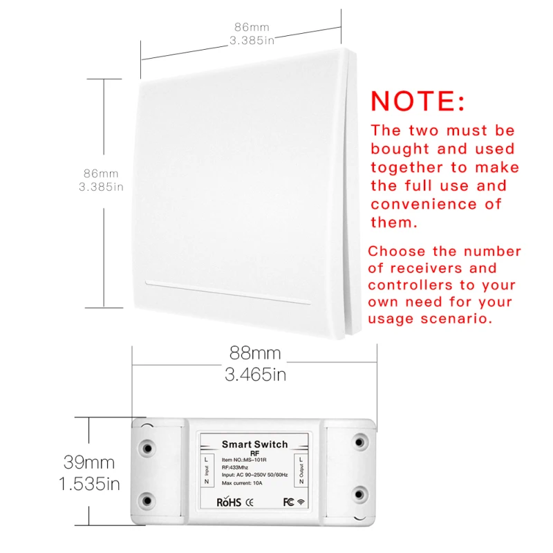 Universal Breaker Timer Smart Life /tuya APP Wireless Remote Control Works with Alexa Google Home DIY WiFi Smart Light Switch