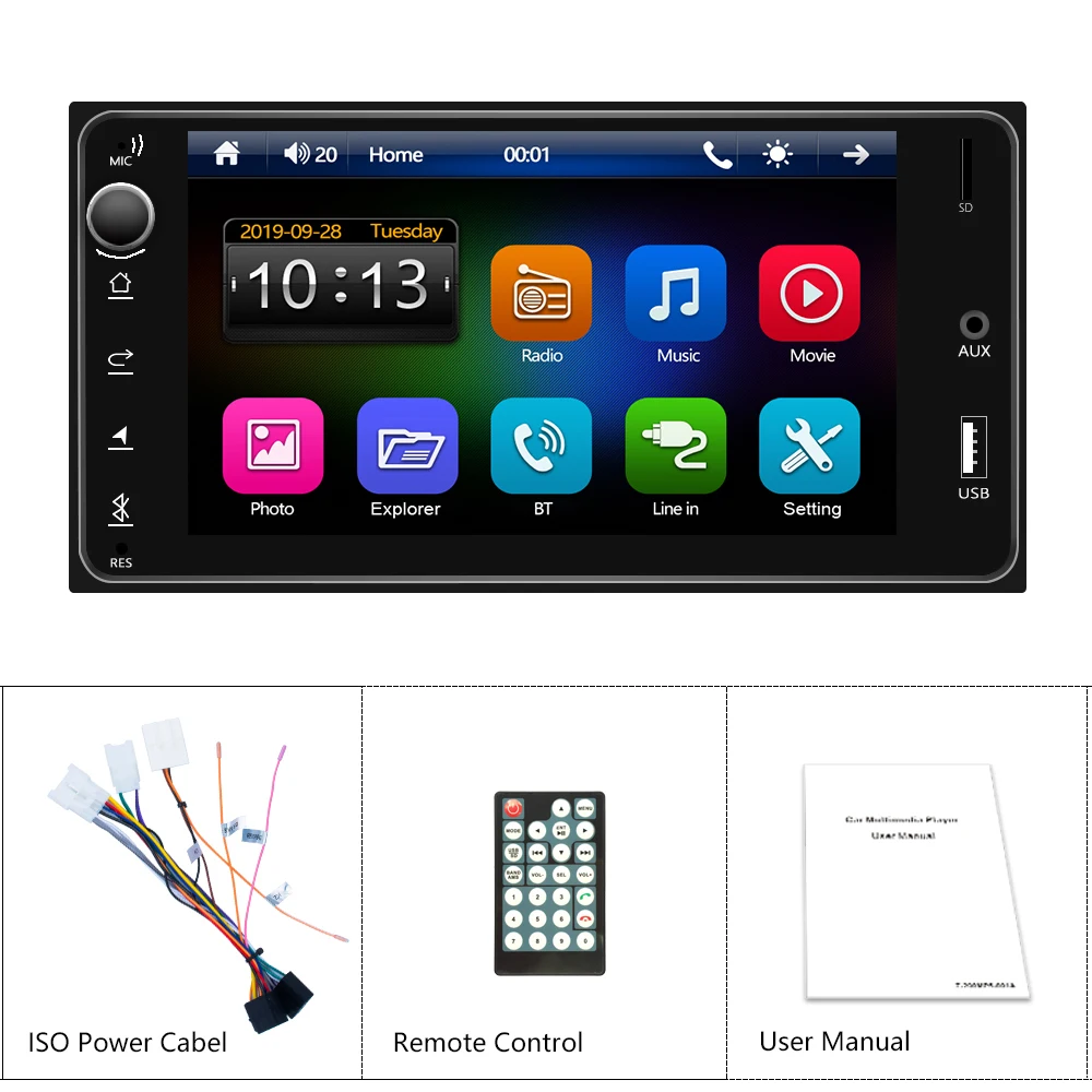 AMPrime 2 Din Автомобильная Радио " мультимедиа для Toyota Corolla авто стерео Android/IOS Авторадио MirrorLink Bluetooth USB TF FM камера