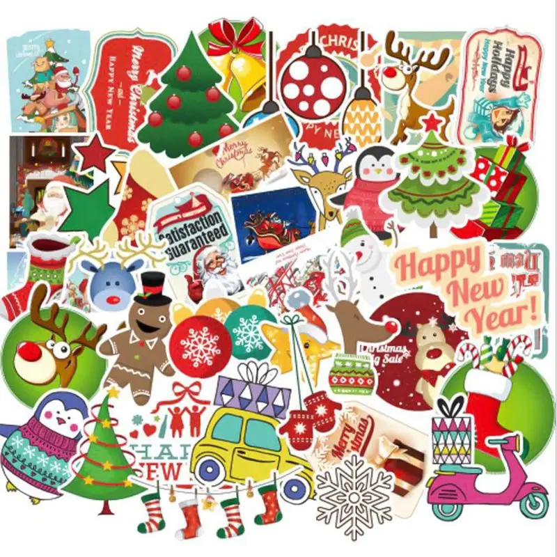100 шт./компл. Merry Christmas Стикеры уличных танцев Doodle Стикеры костюм; Детский костюм на Рождество День Водонепроницаемый ПВХ Стикеры