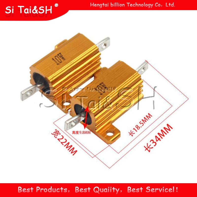 2pcs 10W Aluminum Power Metal Shell Case Wirewound Resistor 0.1 ~ 10K 0.5 1 2 3 5 6 8 10 20 100 150 200 300 500 1K 5K ohm | Электронные
