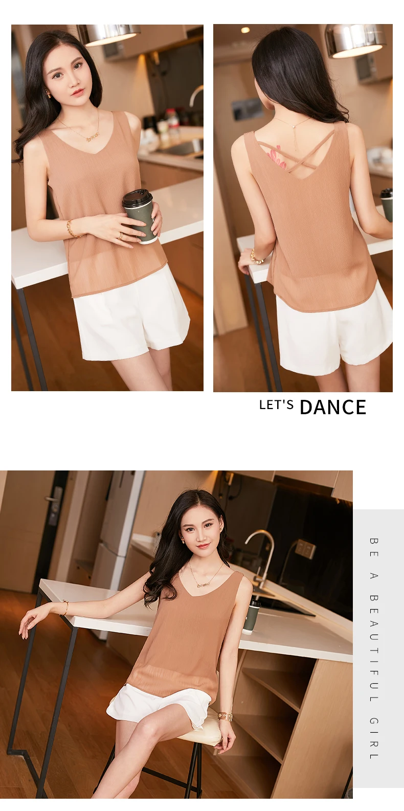 Korean Women Shirt Chiffon Tank Tops Female Sleeveless Shirts Tops Woman White Pullover Blouse 2022 Fashio Woman Basic Shirt