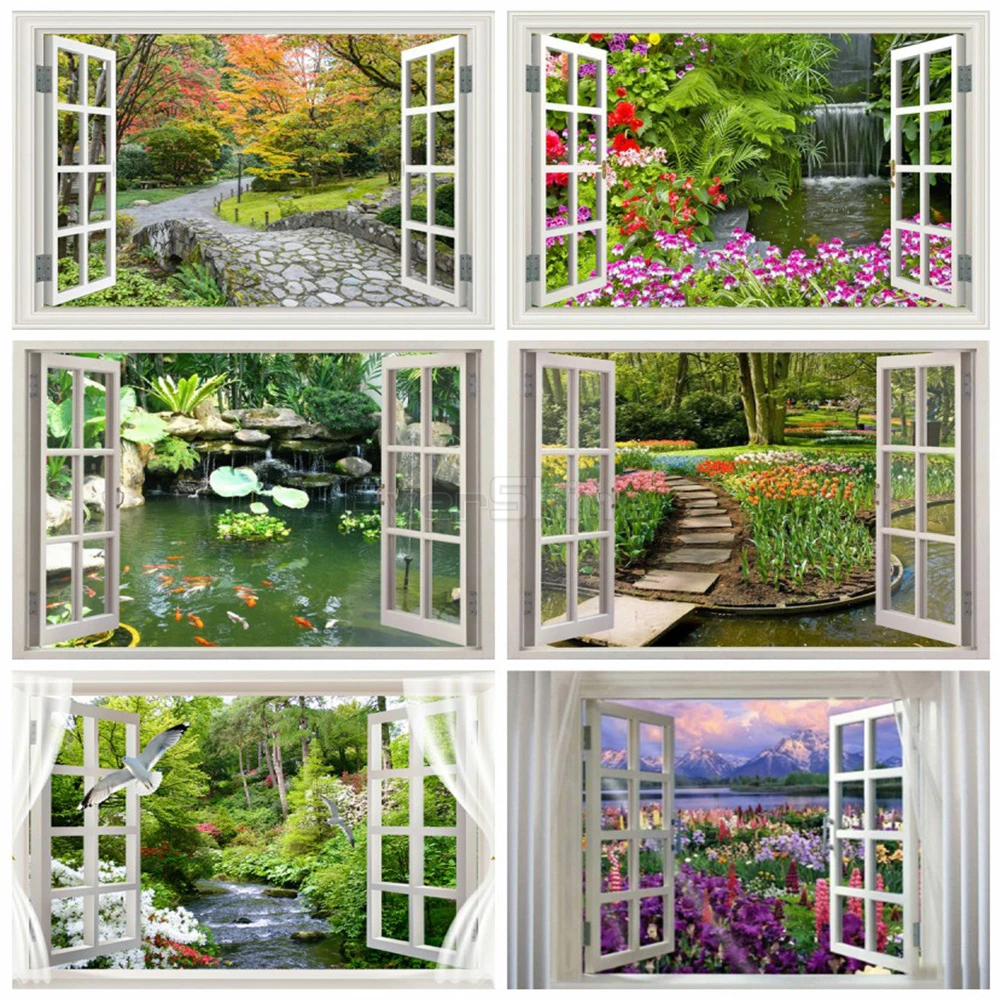 EverShine Diamond Embroidery Landscape Cross Stitch Painting Full Square Window Bead Picture Kits Home Decoration | Дом и сад