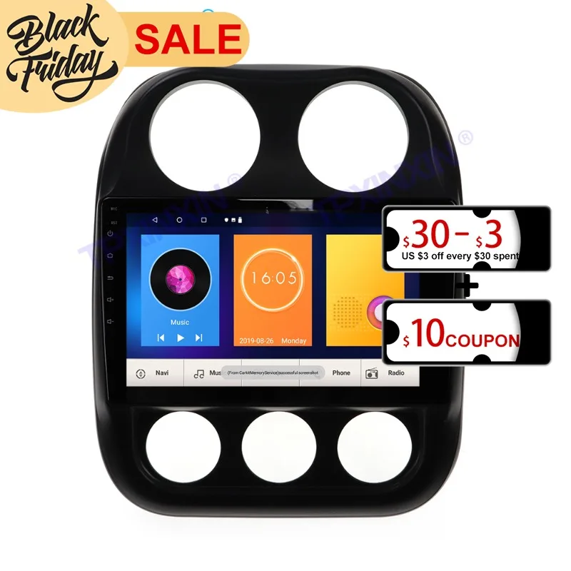 

128GB Android 10 PX6 is Suitable forJeep Compass 2010 - 2016 GPS Navigation Car Radio Video Stereo Multi-function CarPlay Host