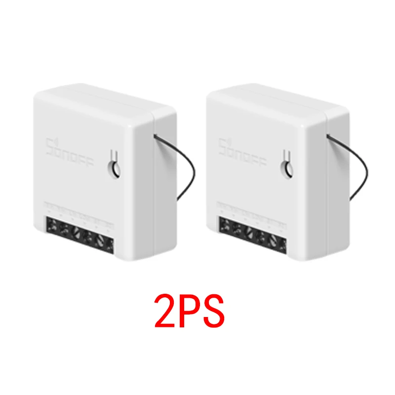2PC Sonoff мини двухсторонний умный переключатель маленький корпус пульт дистанционного управления Wifi переключатель Поддержка внешнего переключателя работа с Alexa Google Home - Цвет: 2PC
