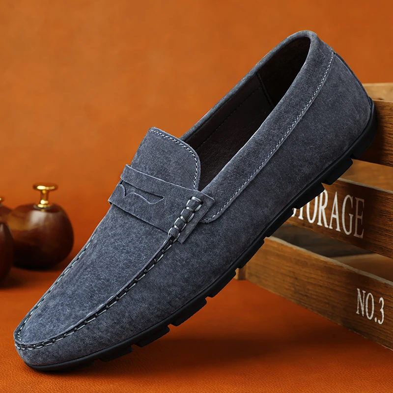 

Men shoes Men's Genuine Leather Fashion Casual Beanie Shoes all-match wear-resistant breathable loafers office work Flats