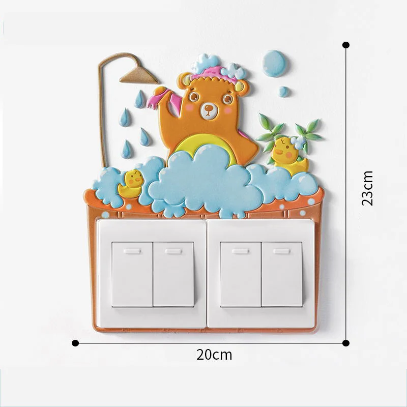 Switch Sticker Animal Unicorn Cover Cartoon Room Decor 3D Wall Silicone On-off Switch Luminous Light Switch Outlet Wall Sticker Wall Stickers cute Wall Stickers