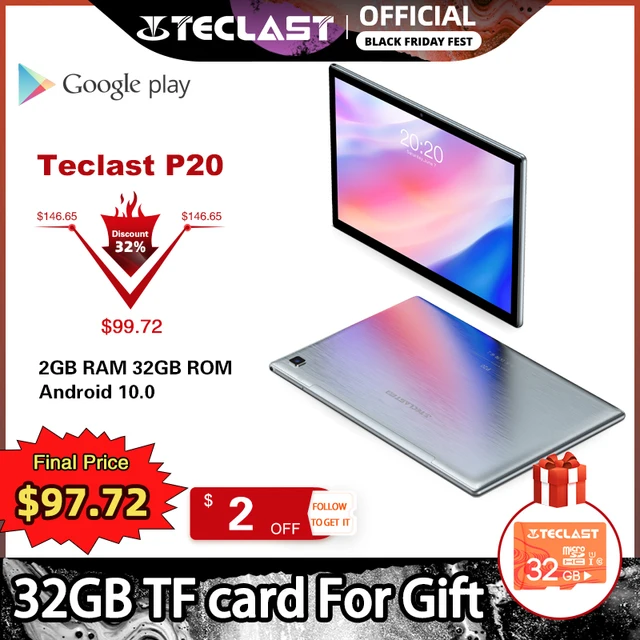 Teclast-Tableta P20 de 10,1 pulgadas, Android 10, SC9863A, Octa Core, 2GB RAM, 32GB ROM, red 4G, tabletas con velocidad IA, PC, TYPE-C Wifi Dual Teclast-Tableta P20 de 10,1 pulgadas, Android 10, SC9863A, Octa Core, 2GB RAM, 32GB ROM, red 4G, tabletas con velocidad IA, PC, TYPE-C Wifi Dual