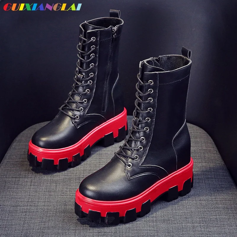 

Martin boots women's English wind thick bottomplus plus velvet 2020 autumn net red thin inside plus boots autumn shoes winter