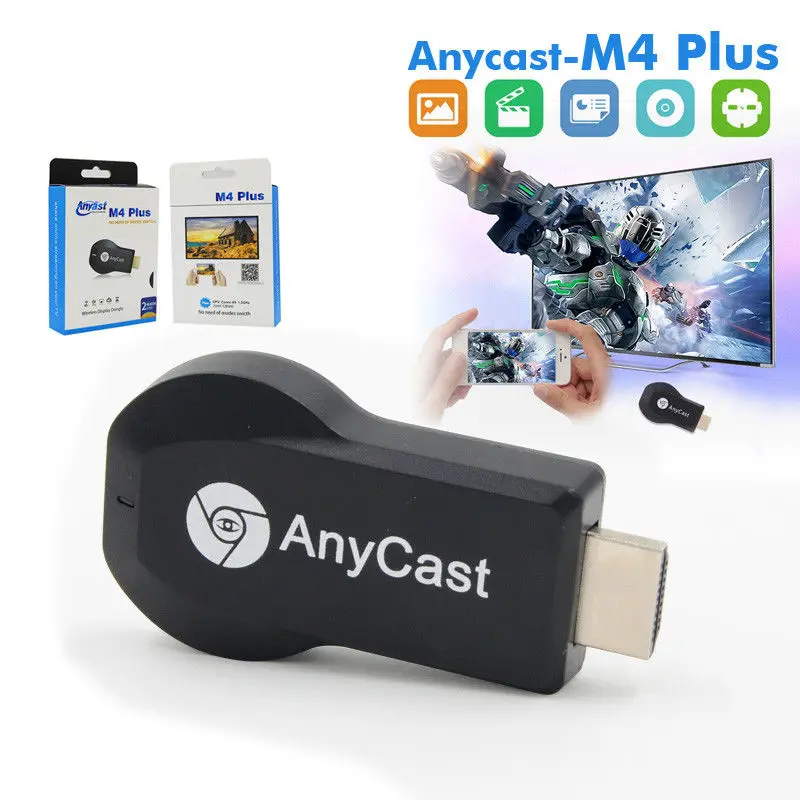 

Беспроводной медиаплеер Anycast M4 PLUS HD 1080P, Wifi HDMI-совместимый адаптер дисплея для проектора, смартфона, планшетов