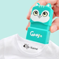 Sello hecho a medida para bebés, niños y niñas, juguetes artesanales para niños, pegatina personalizada con nombre, sello para ropa de estudiante, sin decoloración, regalos