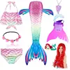 Children Swimmable Mermaid Tail for Kids Swimming Swimsuit Bathing Suit Tail Mermaid Wig for Girls Costume Can Add Fin Monofin ► Photo 3/6